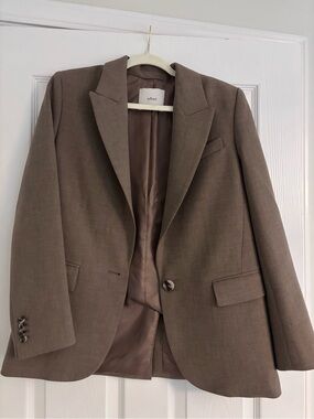 Wilfred womens brown Single-Button Tailored Blazer